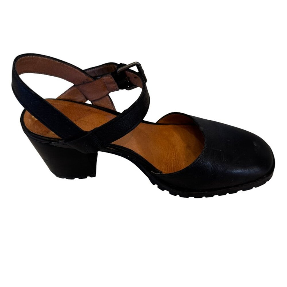 Madewell Claudie Heeled Lugsole Mary Jane Black Leather Slingback 7.5 - Picture 2 of 13